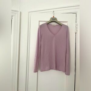 Ann Mashburn Lightweight Cashmere Silk Blend V-Neck Sweater